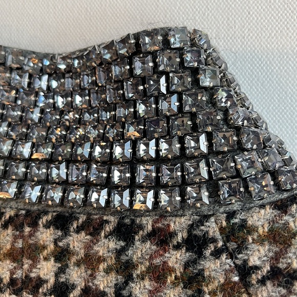 J.Crew Regent Houndstooth Jeweled Collar Wool Blazer- NWT- Size 10 - Picture 13 of 16